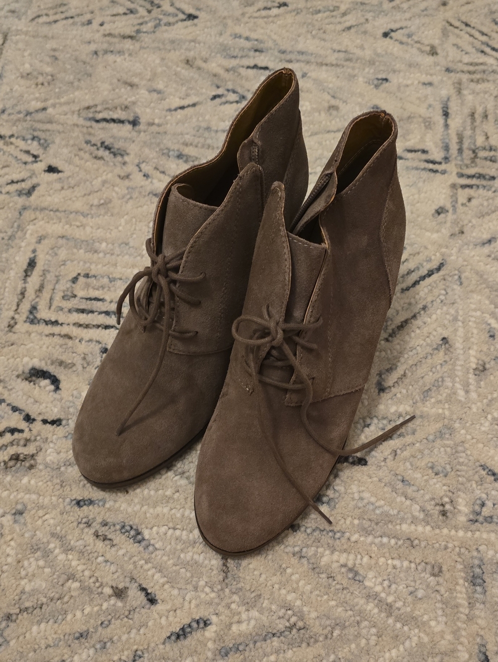 Lucky Brand Women’s Lace-Up Suede Ankle Boots - Taupe
